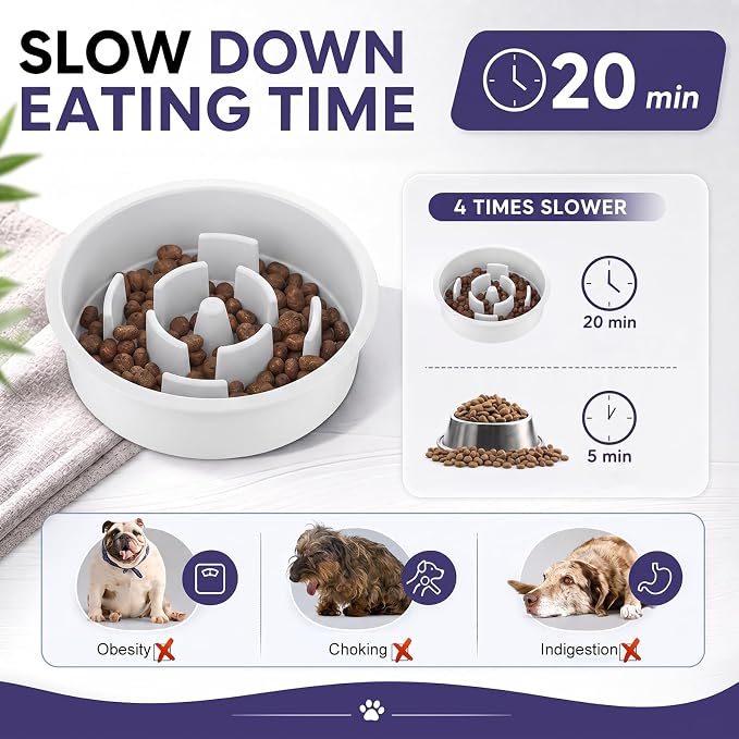 XIAZ Elevated Dog Bowls Large Breed Raised Dogs Bowl Stand Large/Medium Sized Dog Slow Feeder Dogs Bowls Food Water Stands 5 Heights Adjustable 9/11/12/14in Pet Feeder Dish Station