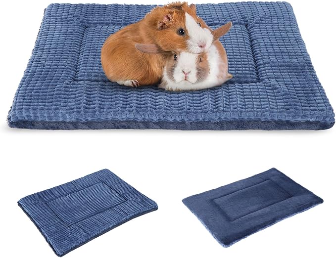 BVAGSS Reversible Dog Crate Pad, Memory Foam Pet Bed Mat, Soft Warm Machine Washable Sleeping Kennel Mattress for Small Medium Dogs XH079 (21''x13''x1.6'',Navy)