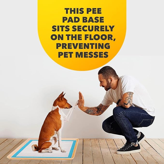 TidyFriend 2 Pack Dog Pee Pad Holder - Fits Up to 24” x 24” Pee Pad Holder for Dogs - Stable Grip, Soft Edges, Quick Wipe Silicone Surface Dog Pad Holder for Indoor Flooring Protection(Beige)