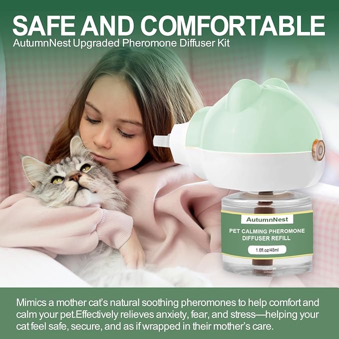 6-in-1 Cat Calming Diffuser Kit, 120 Day Supply, Safe Formula | Calming Pheromone Diffuser for Cats Reducing Fighting, Scratching, Urine, Aggression, Anxiety, Fireworks, Vet Visits, Travel