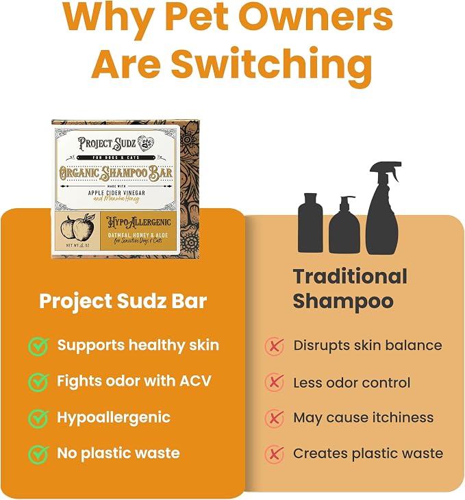 Project Sudz Oatmeal and Honey Dog Shampoo Bar | Hypoallergenic | Sensitive Coat | Big Dogs and Puppies Too (2)