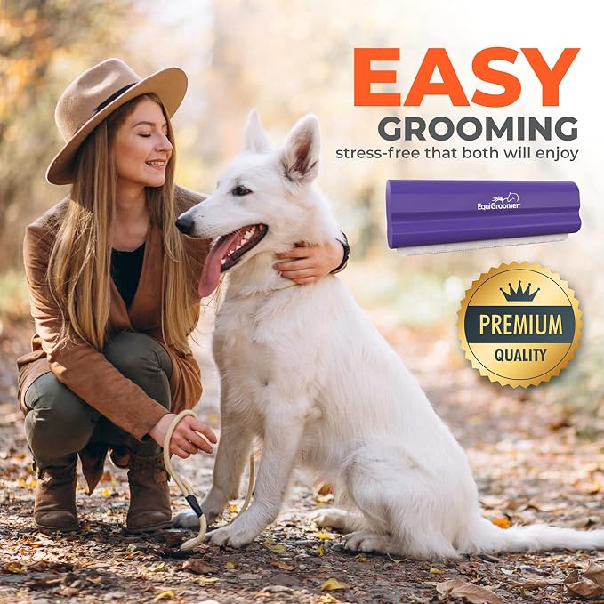 EquiGroomer 5-Inch Undercoat Deshedding Brush for Dogs & Cats, Purple | Best for dogs up to 100 lbs and cats of any size, short or long hair, stainless blade, no cutting or pulling