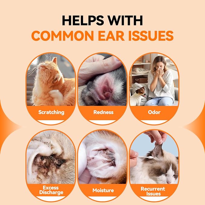 Dog Ear Cleaner Drops for Infection Treatment | Vet Formulated Patented Quantum Silver Water-Based Drops Soothe Ear Itching, Irritation, Cleans Wax, Odor, 1 Fl Oz