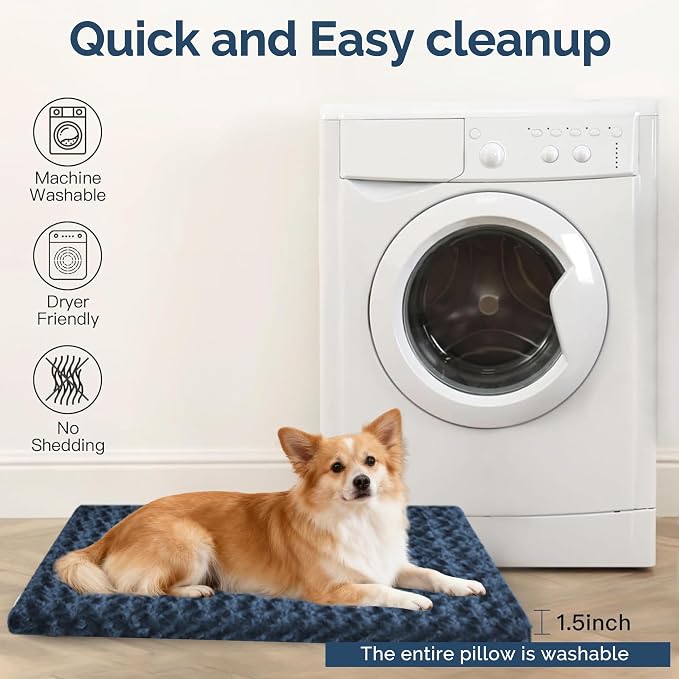 Dog Beds Crate Pad, Dog Bed Mat for Medium Dogs Sleeping, Soft, Durable, Washable & Anti-Slip Crate Pads, Reversible Kennel Mat Cat Bed M(30 * 20 * 1.5")
