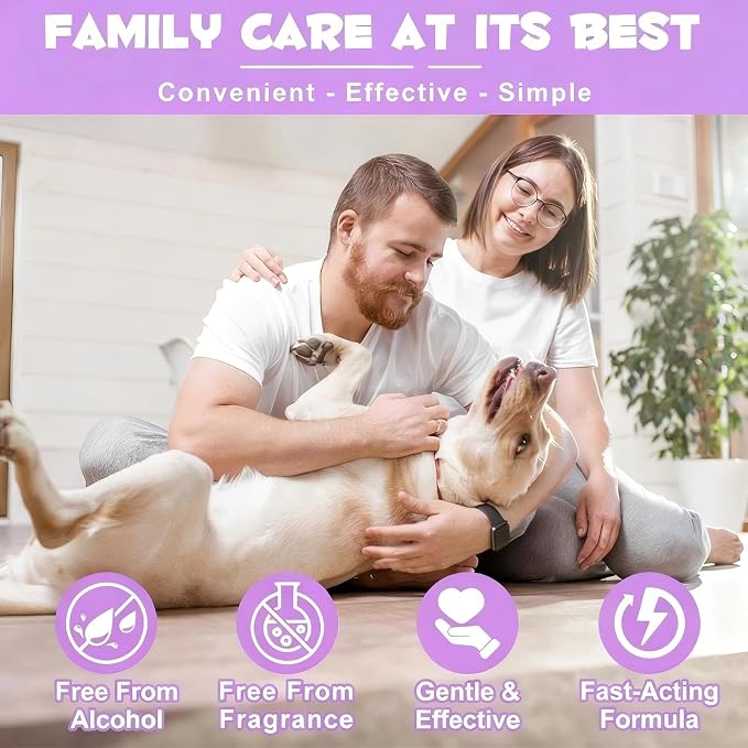 Dog Ear Drops for Infection, Vet-Recommended Dog Ear Cleaner Solution Ear Infection Treatment for Dogs & Cats, Soothe Itchy Inflamed Ears, Gently Remove Debris Wax Buildup & Eliminate Odor, 4 fl oz