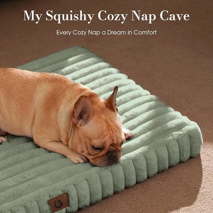 Dog Beds for Large Sized Dog, Orthopedic Pet Bed with Waterproof Lining, Soft Short Plush Surface & Egg Crate Foam, Machine Washable Pet Bed with Removable Cover & Anti Slip Bottom