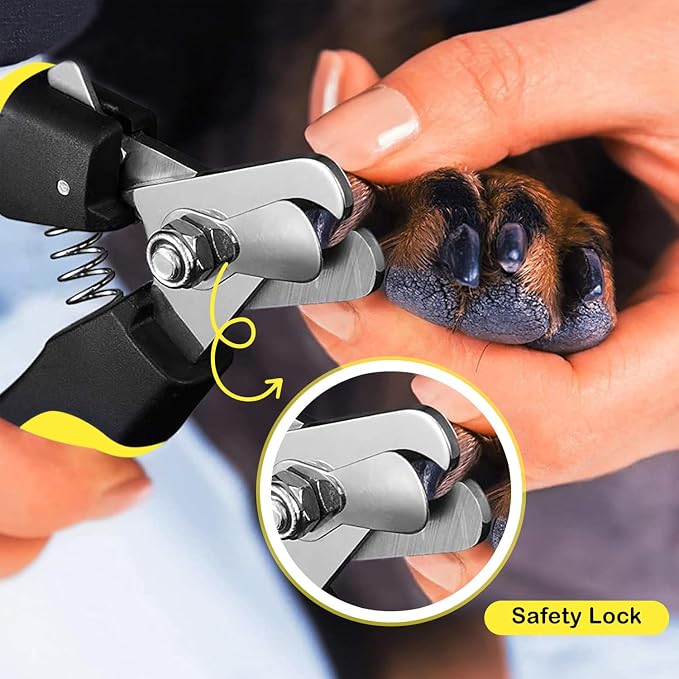 Candure Dog Nail Clippers for Pet Grooming - Professional Cat Nail Trimmers Suitable for Small to Medium Breeds with a Safety Guard & Nail File | Pet Nail Clipper