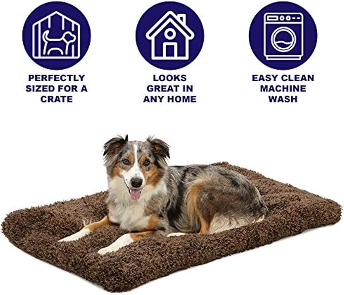 MidWest Homes for Pets Intermediate QuietTime Deluxe Coco Chic Pet Bed, Ultra-Soft & Overstuffed, Machine Washable, Fits 36-inch Crate