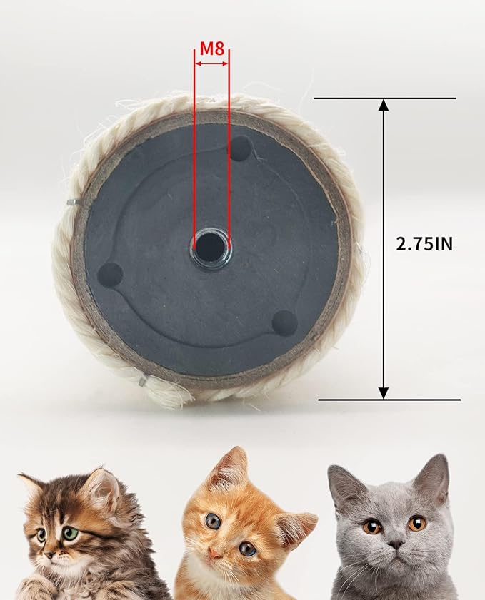 BNOSDM 6 Pack 15”x2.75” M8 Cat Tree Scratching Post Replacement Parts for Indoor Cats Tower Rope Scratch Poles Refill Sisal Pole Part for Refurbishment Accessories Spare