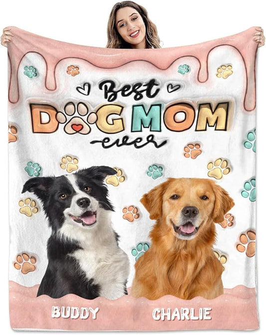 Pamaheart Custom Dog Face Blankets, Personalized Pet Photo Blanket, Fleece Dog Blankets, Customized Photo Throws, Dogs Dad Gifts, Pet Lover Gifts, Memorial Gift /25
