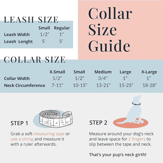 Lucky Love Dog - Easy Click Buckle Dog Collar with Leash Set Combo, Durable & Comfortable for Male & Female Dogs, Pet Collar for Medium Dogs, Secure Fit - Mackey Combo, Medium