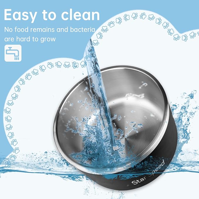 200oz Large Stainless Steel Dog Bowl. Extra Large Dog Water Bowls for Large Dogs with Rubber Bottom, Drop Resistant and Durable, Keeps Cold, Fits Different Size Big Dog Food Bowls，Black