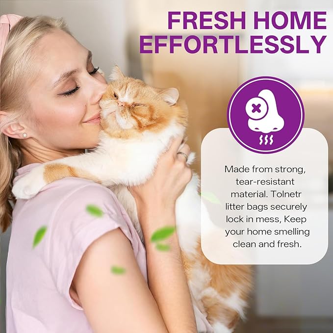 120 Pack Automatic Cat Litter Box Waste Bags Compatible with Litter Robot 4/3, 26LBS Heavy Duty Tear-Resistant Drawstring Cat Litter Liners, Sensor-Compatible,10-12 Gallon, 26.4" x 15.7"