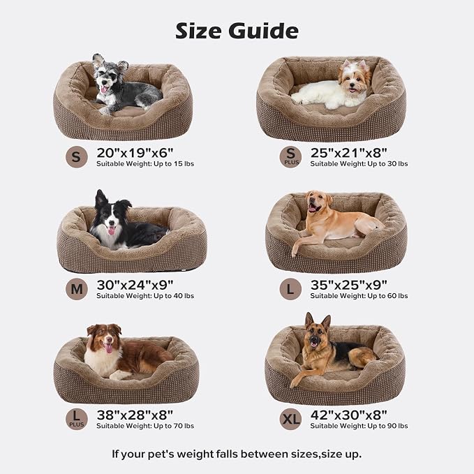INVENHO Large Dog Beds Large Sized Dog, Washable Orthopedic Warming Soft Sleeping Durable with Anti-Slip Bottom