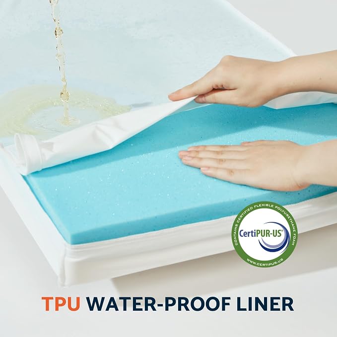 Large Cooling Dog Bed, Waterproof Pet Bed for Indoor & Outdoor Use, Machine Washable Cover with Non-Slip Bottom (35" x 22", for Dogs up to 75lbs)