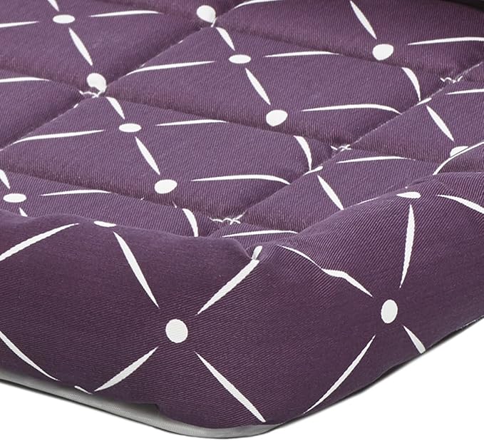 Midwest Homes for Pets 40224-PLD Quiet Time Couture Ashton Bolster Pet Bed, Medium Dog/24, Plum