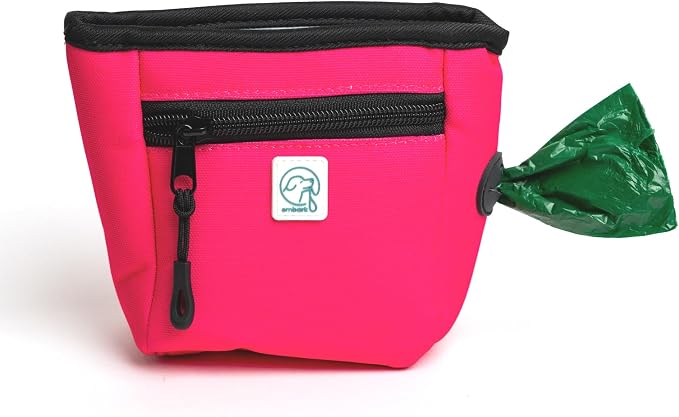 Embark Dog Treat Pouch - Waterproof Training Bag & Portable Water Bowl | Leakproof Treat Bag with Hook, Magnetic Closure, Extra Pocket for Phone & Keys with Poop Bag Outlet For Dogs - Black