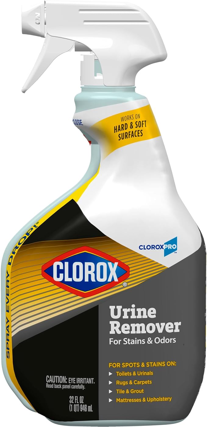 CloroxPro Urine Remover for Stains and Odors Spray, 32 Ounces (Package May Vary)