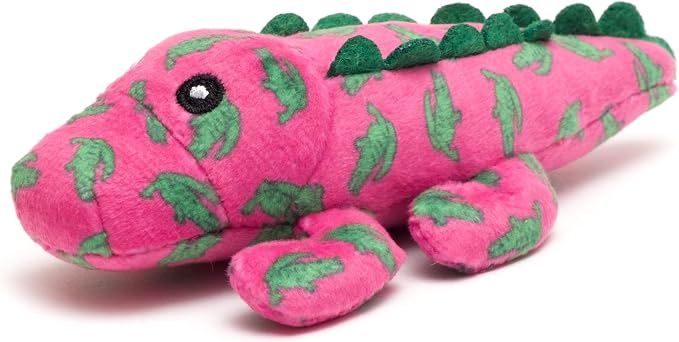 The Worthy Dog Al the Gator Plush Cat Toy – Soft Crinkle Catnip Toy with Organic Catnip for Interactive Play, Safe Non-Toxic Materials - Fuchsia, One Size