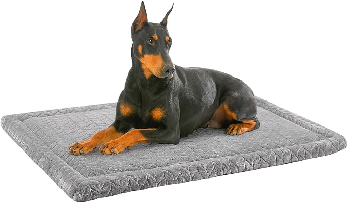 BEAUTYZOO Dog Crate Pad Washable Ultra Soft Pet Kennel Mat XLarge, 48" Gray | Ultra Soft Crate Pad,Anti-Slip Bottom,Waterproof Lining Protects Floors & Furniture,Comfortable Cozy Mats for Cage Car Travel