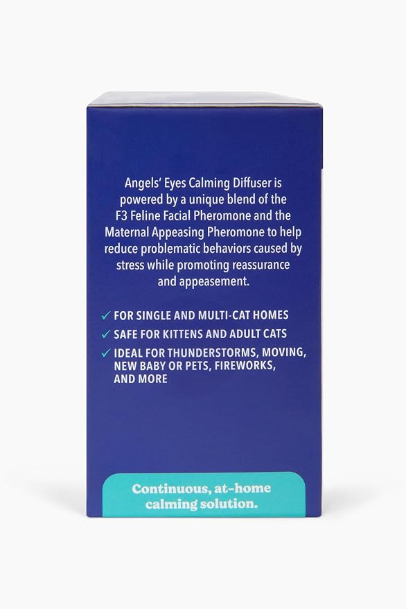 ANGELS' EYES Advanced Pheromone Calming Diffuser Refill for Cats, 30-Day Refill | Plug-in Diffuser Refill, Reduces Hiding & Scratching, Reduces Stress & Spraying, Multi-Cat Homes, Refill Only