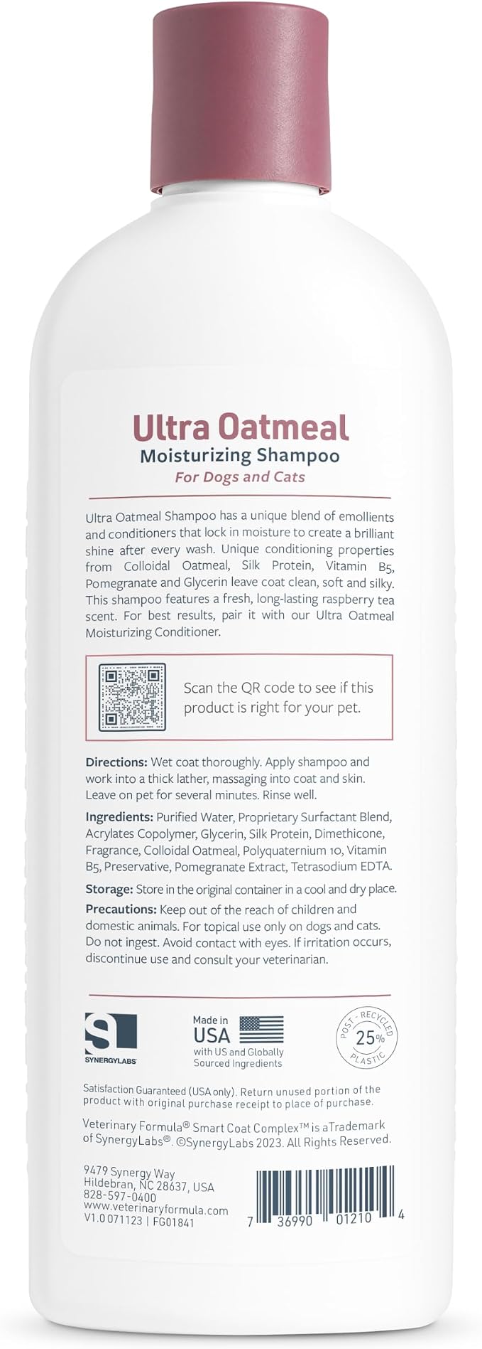 Veterinary Formula Smart Coat Ultra Oatmeal Moisturizing Dog Shampoo, 17oz