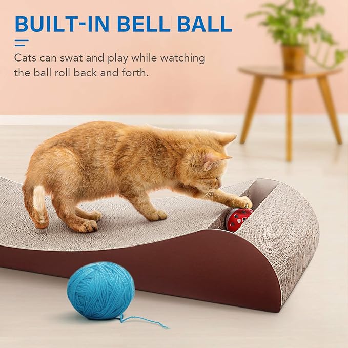 FluffyDream Cat Scratcher Cardboard Lounge Bed, Cat Scratching Pad, Pet Lounger (Lounge Bed)