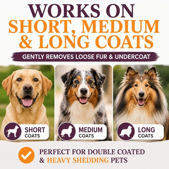 SleekEZ Dog Brush for Shedding | Patented Deshedding Dog Brush | Pet Hair Remover for Short, Medium & Long Coats | Made in USA | 5 Inch