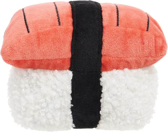 BarkBox Super Tasty Tuna Sushi Dog Toy | Plush Nigiri Toy with 2 Squeakers, Super Soft Fuzz & Fluffy Filling | for Small to Medium Dogs