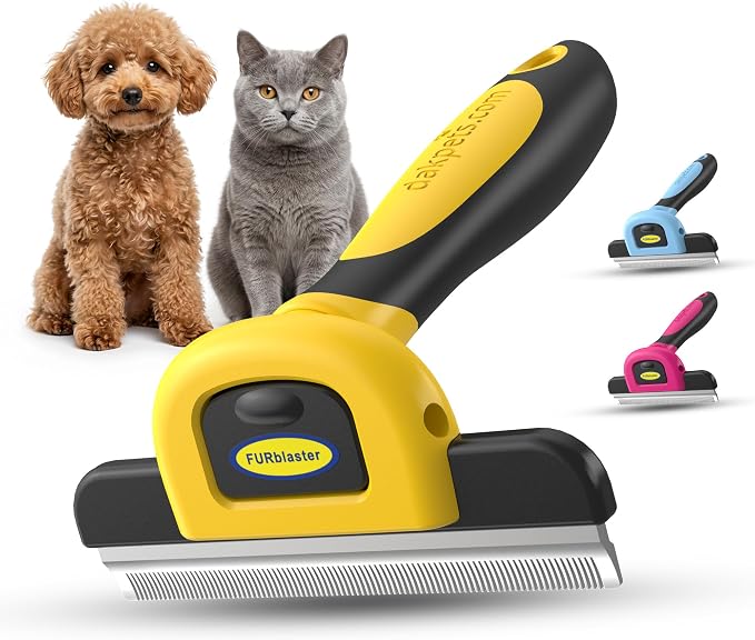DakPets Stainless Steel Deshedding and Dematting Tool | Professional Pet Grooming Fur Brush for Cats and Dogs Hair Removal