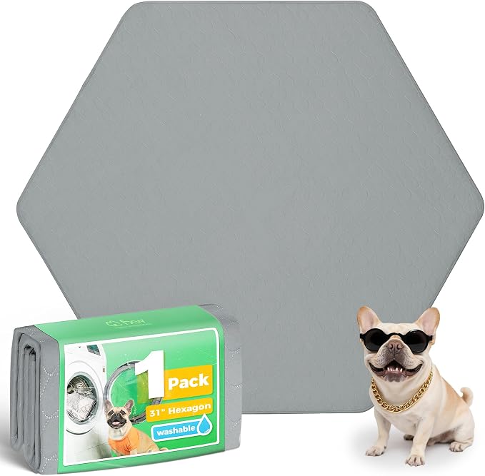 FXW Washable Pee Pads for Dogs, Super Absorbent, 31" Hexagon, 1 Pack | Machine washable, Non-slip backing, Fits 24"H 6-Panel FXW Rollick/Homeplus Playpens