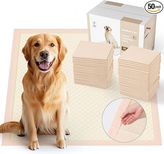 Gardner Pet Disposable Puppy Pads XL, 28"x34" Super Absorbent & Leak-Proof Full Edge-Wrapping Dog Training Pads, Extra Thick Potty Pads, 50 Count