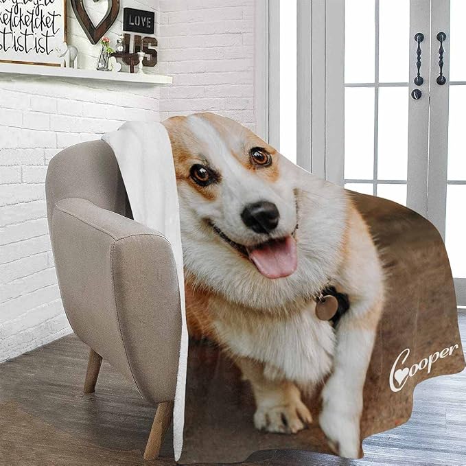 Artsadd Custom Memorial Blanket with Photos and Name-in Loving Memory Gifts Personalized for Loved Ones Lost-Remembrance Blankets for Dogs Cats Pets Lover-One Picture