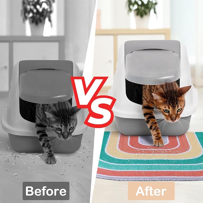Unicorn Catcher 40"x30" Cat Litter Mat, Non-Slip Trapping Mat for Cats | PVC Mesh Litter Trapping Mat With A Non-Slip Backing Designed To Keep Floors Clean For Indoor Cats