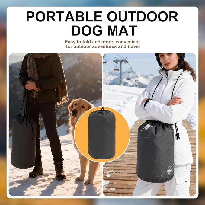 BINGPET Outdoor Travel Dog Bed for Large/Medium Dogs,Portable Waterproof Camping Mat with Carry Bag,Foldable Outside Bed,Machine Washable Indoor Pet Mat for Small,Medium and Large Dogs 26"x43"