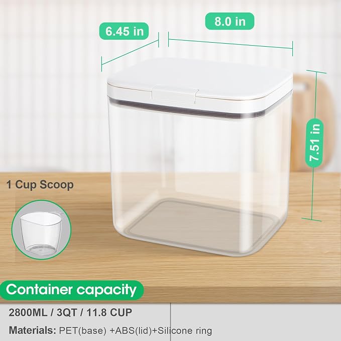 TBMax Large Dog Treat Container Bins 4.75 Qt with One-Press Flip-up Lid, Airtight Pet Dog Cat Treat Jar for Countertop, Pet Biscuit Canister Cookie Holder