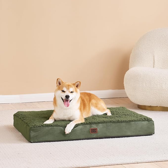 EHEYCIGA Orthopedic Dog Bed Extra Large with Removable Washable Cover, 47IN | Egg Crate Foam Support, Durable Oxford fabric, Non-Slip Bottom, Machine Washable, Soft Waterproof Plush Pet Bed Mat For Crate