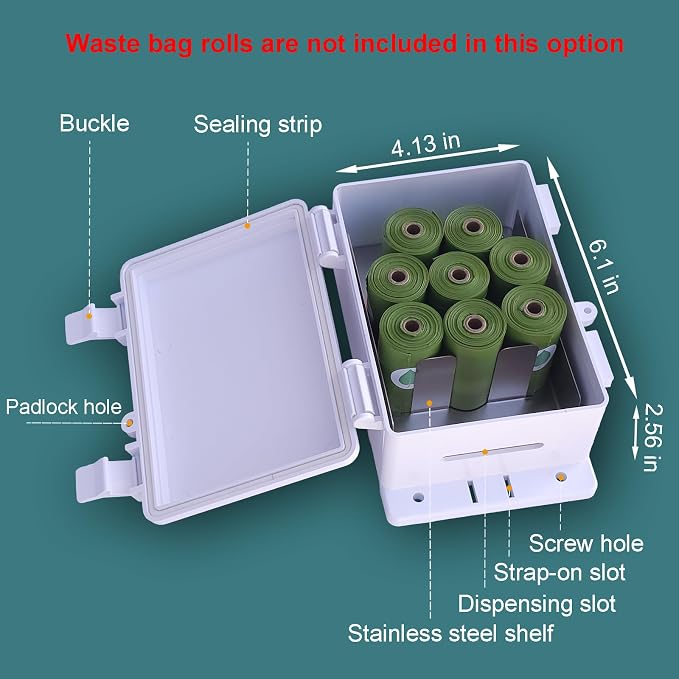 Dog Poop Bag Dispenser Wall Mounted Waterproof Outdoor Pet Waste Bags Dispenser Station with Cute Doggie Poo Images Post, Pole, Fence Mountable fits Home, Porch, Patio, Yard（colored,only dispenser)