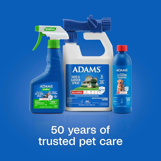 ADAMS Plus Flea & Tick Shampoo with Precor for Dogs & Cats, 12 oz | Flea shampoo for dogs and cats kills flea eggs and lice on contact, helps stop hatching for 28 days