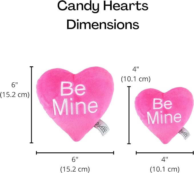 Midlee Candy Heart Valentine's Dog Toy- Set of 4 (Small)