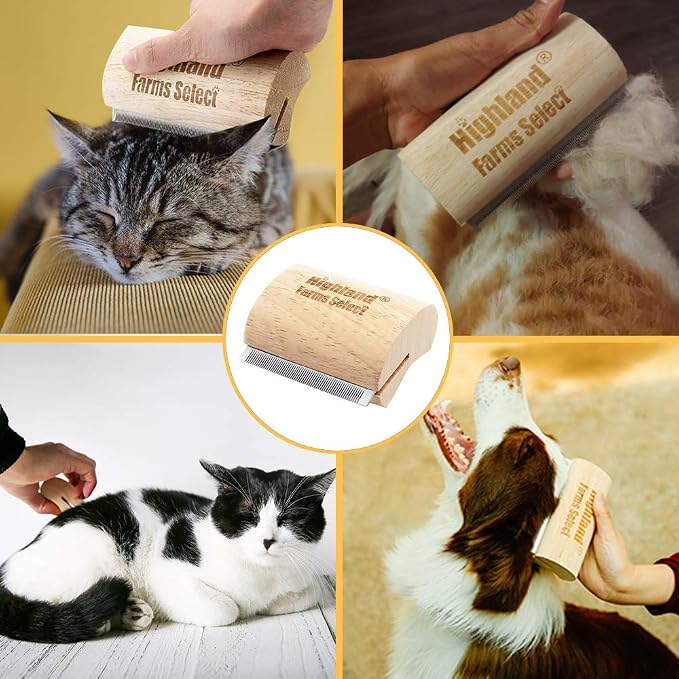 Deshedding Grooming Tool for Dogs, Cats & Horses, Ergonomic Design Wood Groom Brush, Professional Pet Groomer, Painlessly Remove for Short & Long Hair, Fur & Dirt - 2.5 Inches | Deshedding Grooming Tool for Dogs,Cats & Horses,Professional Pet Groomer,P...
