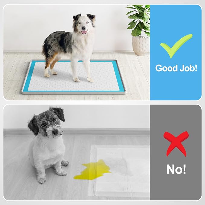 Filmicy Pee Pad Holder for Dogs,Silicone Dog Puppy Pad Holder, 24 x 24 No Spill Raised Lip High Edge,Portable, Leak-Proof Mat Holder for Dog Training Pads,Square Potty Trays for Home Floor Protection