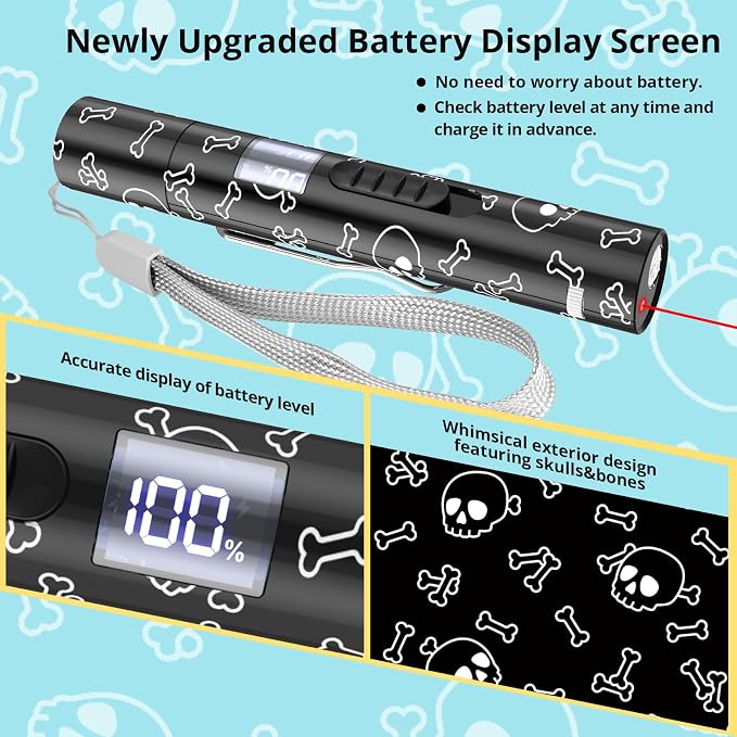 Waputne Interactive Cat Toys with 7 Adjustable Mode, Battery Level Display Screen,USB Rechargeable & Portable – Cat Toy for Indoor Cats,Training & Exercise Fun