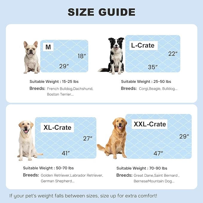 ZOMISIA Cooling Dog Mat XXL for Crate Kennel, Q-Max>0.5 Thin Breathable Cold Pet Cooling Pad, Portable Washable Cooling Bed for Summer, 47x29, Blue