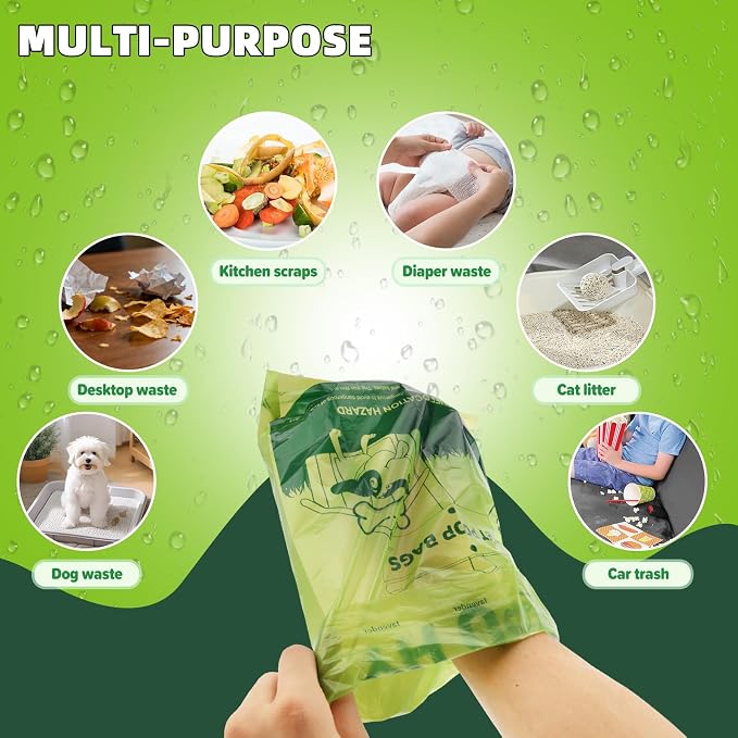 Dog Poop Bags Rolls, 540 Count Extra Thick Tear Resistant Poop Bags for Dogs, Leak Proof Pet Waste Bag for Outdoor Doggie Walking and Cat Litters Cleaning
