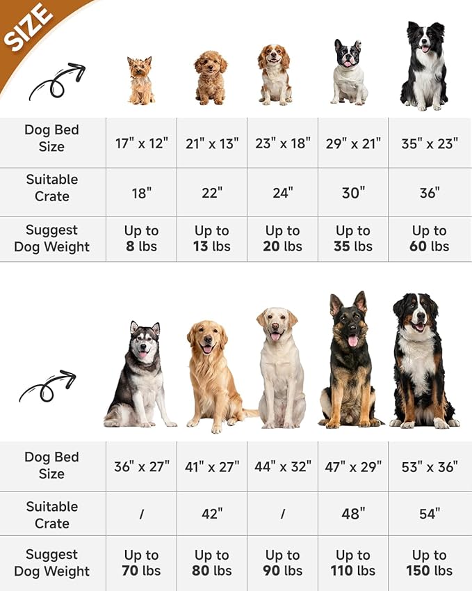 KSIIA Washable Dog Bed Deluxe Plush Dog Crate Beds Comfy Kennel Pad Anti-Slip Pet Sleeping Mat for Large, Jumbo, Medium, Small Dogs Breeds, 35" x 23", Dark Grey