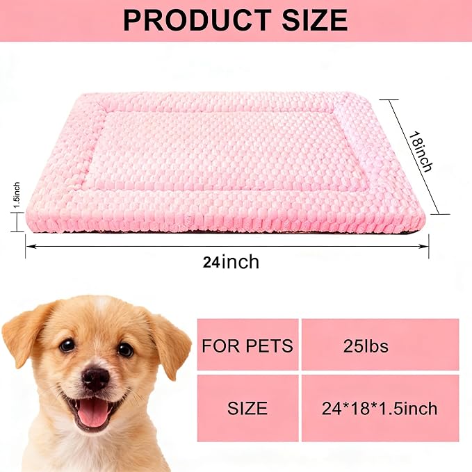 Dog Bed Mat - Durable & Cute Crate Dog Beds for Small Dogs & Cats, Comfortable Kennel Pad for Home, Crate & Travel