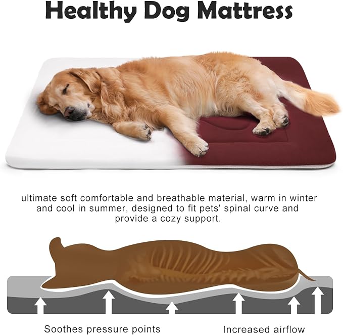 Dog Bed Large Crate Mat 42 in Non-Slip Washable Soft Mattress Kennel Pads