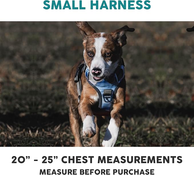 Embark Adventure Small Dog Harness – No-Pull, Reflective Trim, Military-Grade Nylon, Front Clip with Gel-Lined Handle