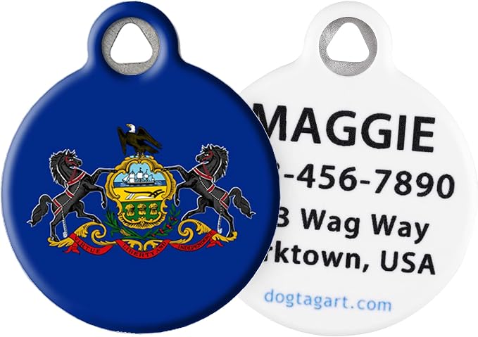 Pennsylvania Flag - Custom Pet ID Tag for Dogs and Cats - Dog Tag Art - SMALL SIZE